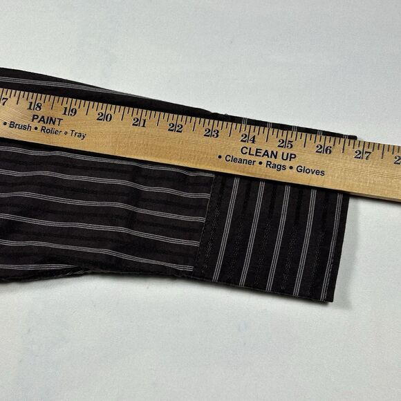 Machine Graphic Long Sleeve Button Down Men's XL Brown Shirt Guitar Skull Print - Picture 7 of 8